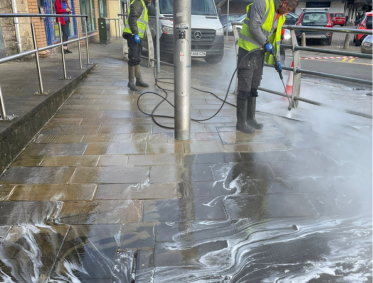 Street Cleaning & Chewing Gum Removal in Ebbw Vale for Blaenau Gwent County Borough Council