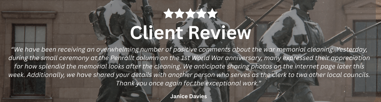 Client Review from Janice Davies at Penrallt War Memorial for Gwynedd Council