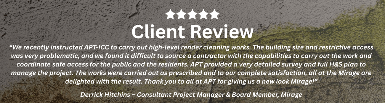 Client Review from Derrick Hitchins, Consultant Prohect Manager and Board Member at Mirage Management