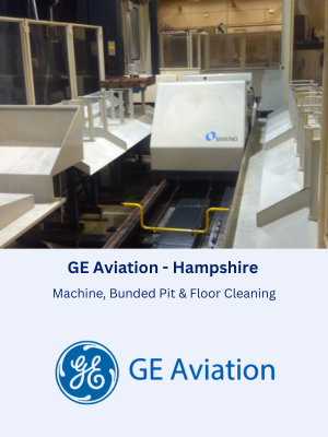 Machine Cleaning Bunded Pit Floor Cleaning at GE Aviation