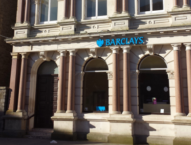 Stone Building Facade Cleaning - Barclays Bank, Bridgend, Wales