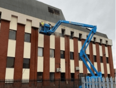 External Facade and Algae Removal Cleaning at UCB United Christian Broadcasters
