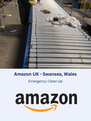 Emergency Clean Up at Amazon UK in Swansea, Wales