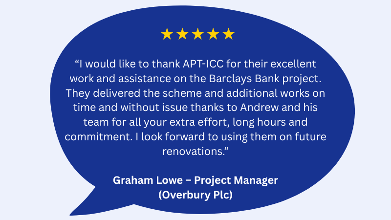 Quote by Graham Lowe, Project Manager for Overbury Plc
