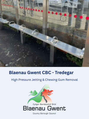 High Pressure Jetting & Chewing Gum Removal in Tredegar, Blaenau Gwent