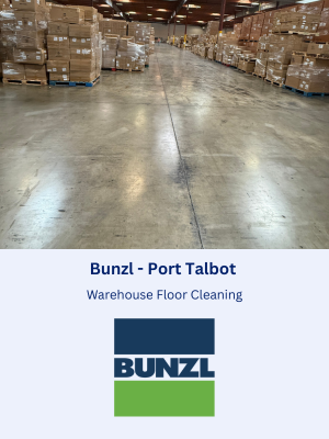Warehouse Floor Cleaning at Bunzl in Port Talbot, South Wales