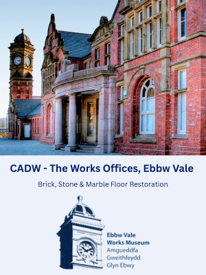 Brick, Stone & Marble Floor Restoration at The Works Offices in Ebbw Vale