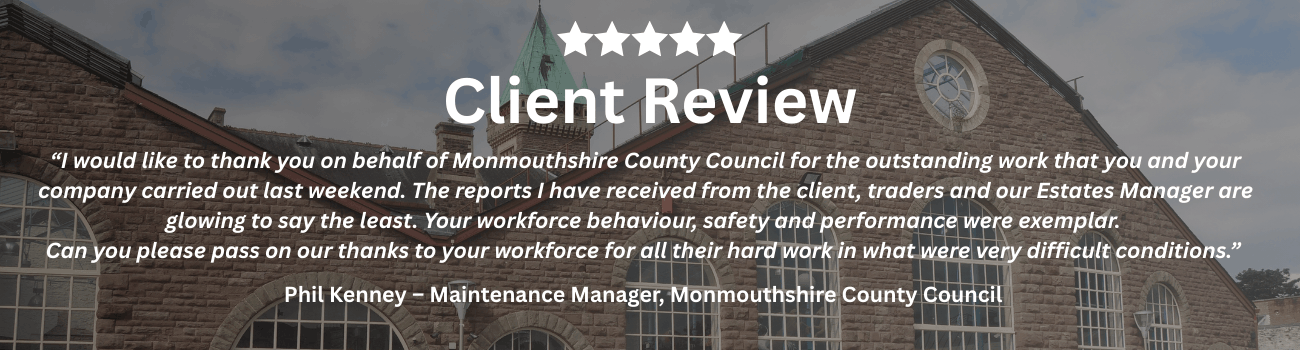 Client Review from Phil Kenney at Monmouthshire County Council for Abergavenny Market Hall