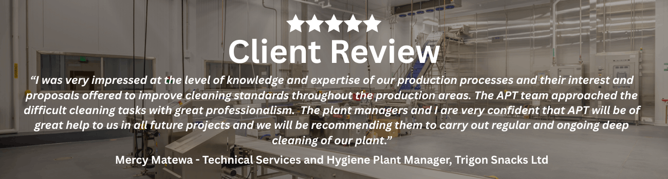 Client Review from Mercy Matewa,  Technical Services and Hygiene Plant Manager at Trigon Snacks in Liverpool, England