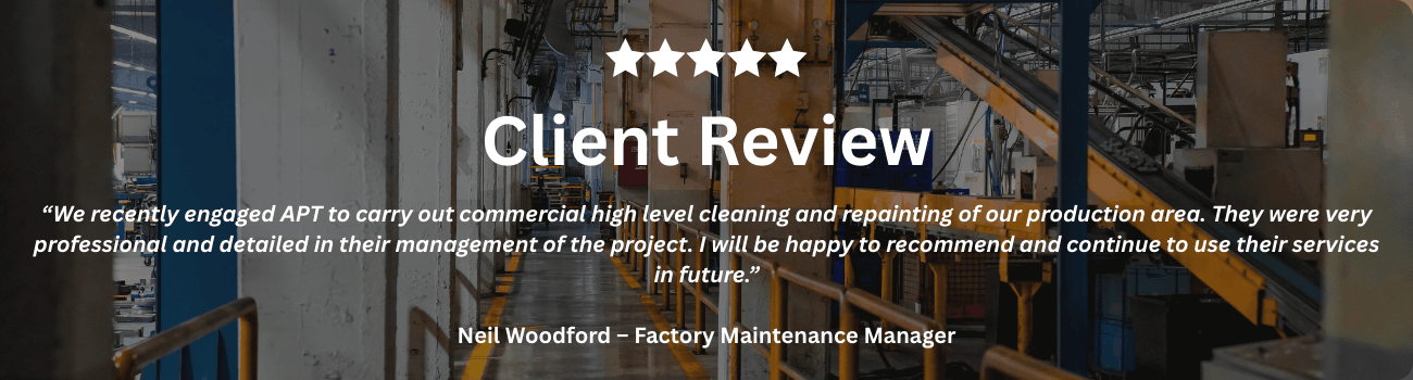 High-level Industrial Cleaning and Factory Cleaning at Volcke Aerosols UK in Cwmbran, Wales