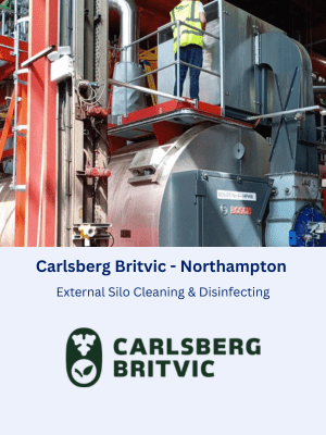 External Silo Tank Cleaning & Disinfecting at Carlsberg Britvic in Northampton