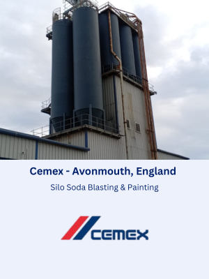Silo Soda Blasting & Painting - Cemex, Avonmouth, England