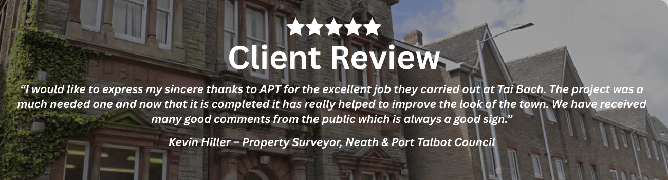 Client Review from Kevin Hiller, Property Surveyor at Neath & Port Talbot Council for Tai Bach Library