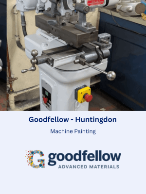 Machine painting equipment at Goodfellow Advanced Materials in Huntingdon