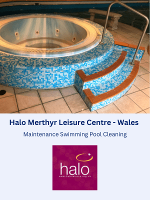 Maintenance Swimming Pool Cleaning at Halo Merthyr Leisure Centre - Wales