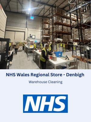 Warehouse Cleaning at NHS Wales Regional Store in Denbigh