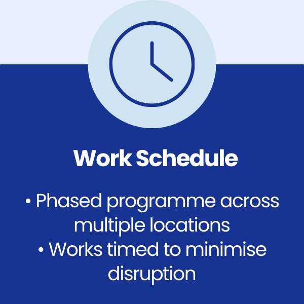 Work Schedule at Ebbw Vale Town Centre in Blaenau Gwent
