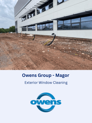 Exterior Window Cleaning for Owens Group in Magor, Wales