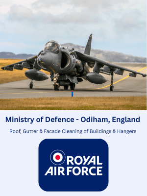 Roof, Gutter & Facade Cleaning of Buildings & Hangers at RAF Odiham, England
