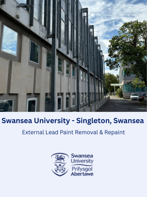 Building Exterior Lead Paint Removal & Repaint at Swansea University in Singleton, Swansea, Wales