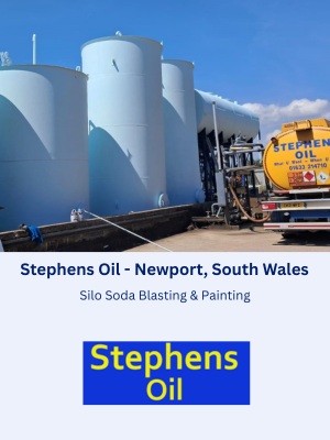 Silo Soda Blasting & Painting - Stephens Oil, Newport, South Wales