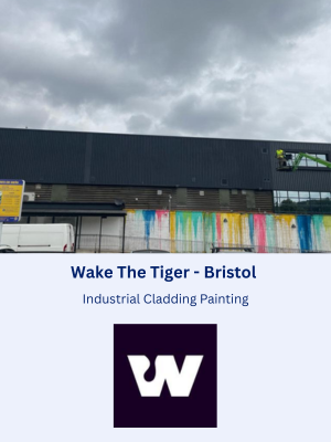 Industrial Cladding Painting at Wake The Tiger in Bristol, England