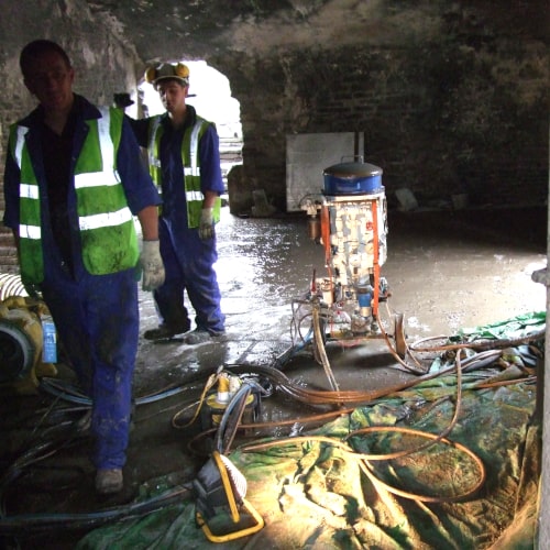Sandstone Cleaning & Soda Blasting at Newport Castle, Wales