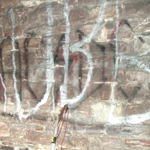 Sandstone Cleaning & Soda Blasting at Newport Castle, Wales