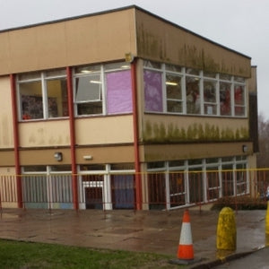 Cleaning Rendered Walls, Softwashing & Algae Removal at Penygarn Primary School in Pontypool, Wales