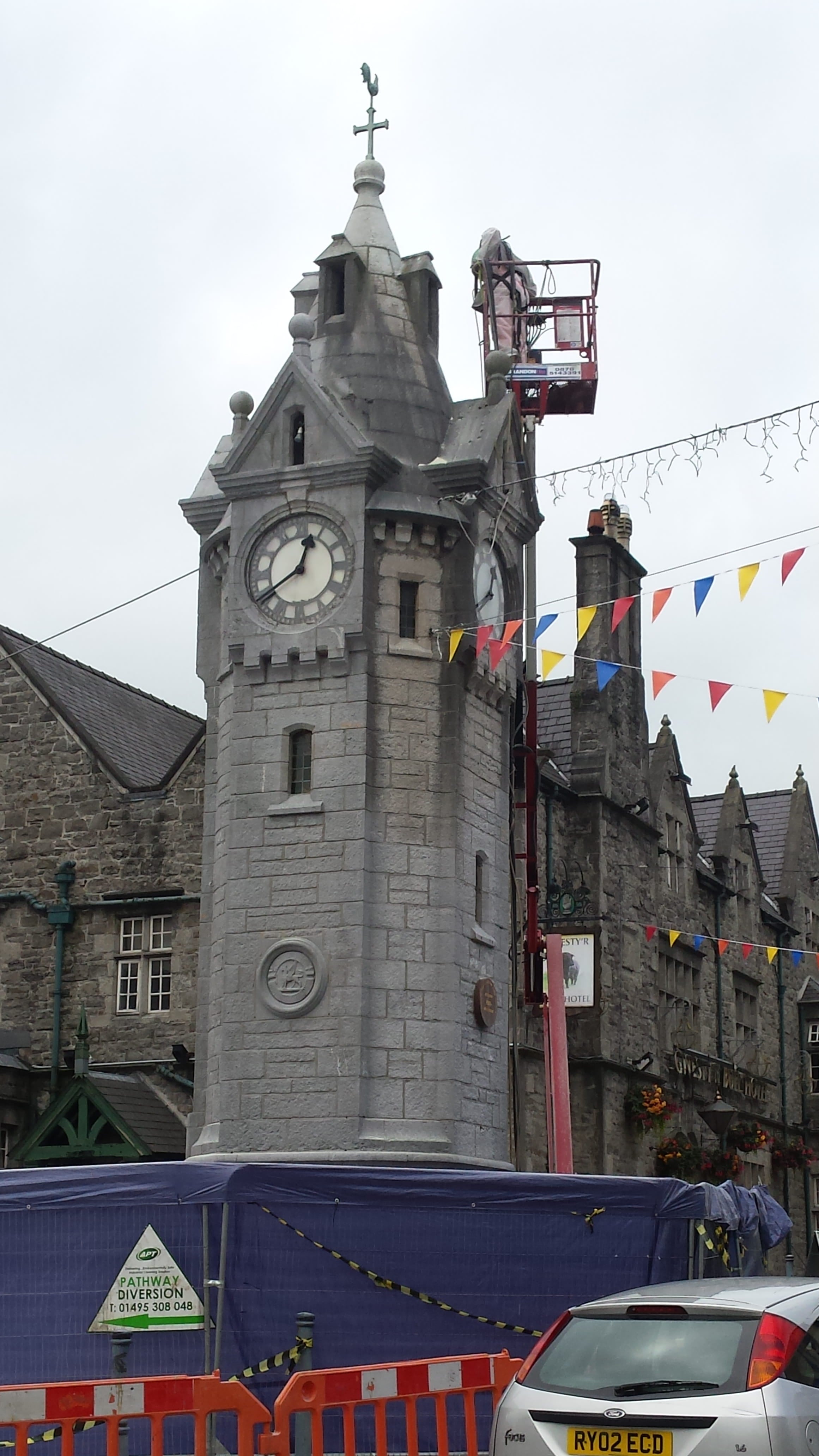Town Clock Historic Property Restoration at Llangefni in Gwynedd