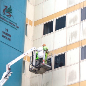 Commercial Cladding Clean at Sardis House in Pontypridd, Wales