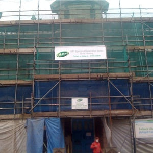 Soda Blasting Media Cleaning at Tai Bach Library for Neath & Port Talbot Council