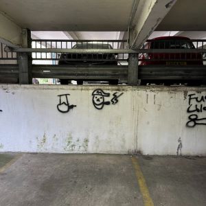 Graffiti Removal & Cleaning at RIverside Car Park