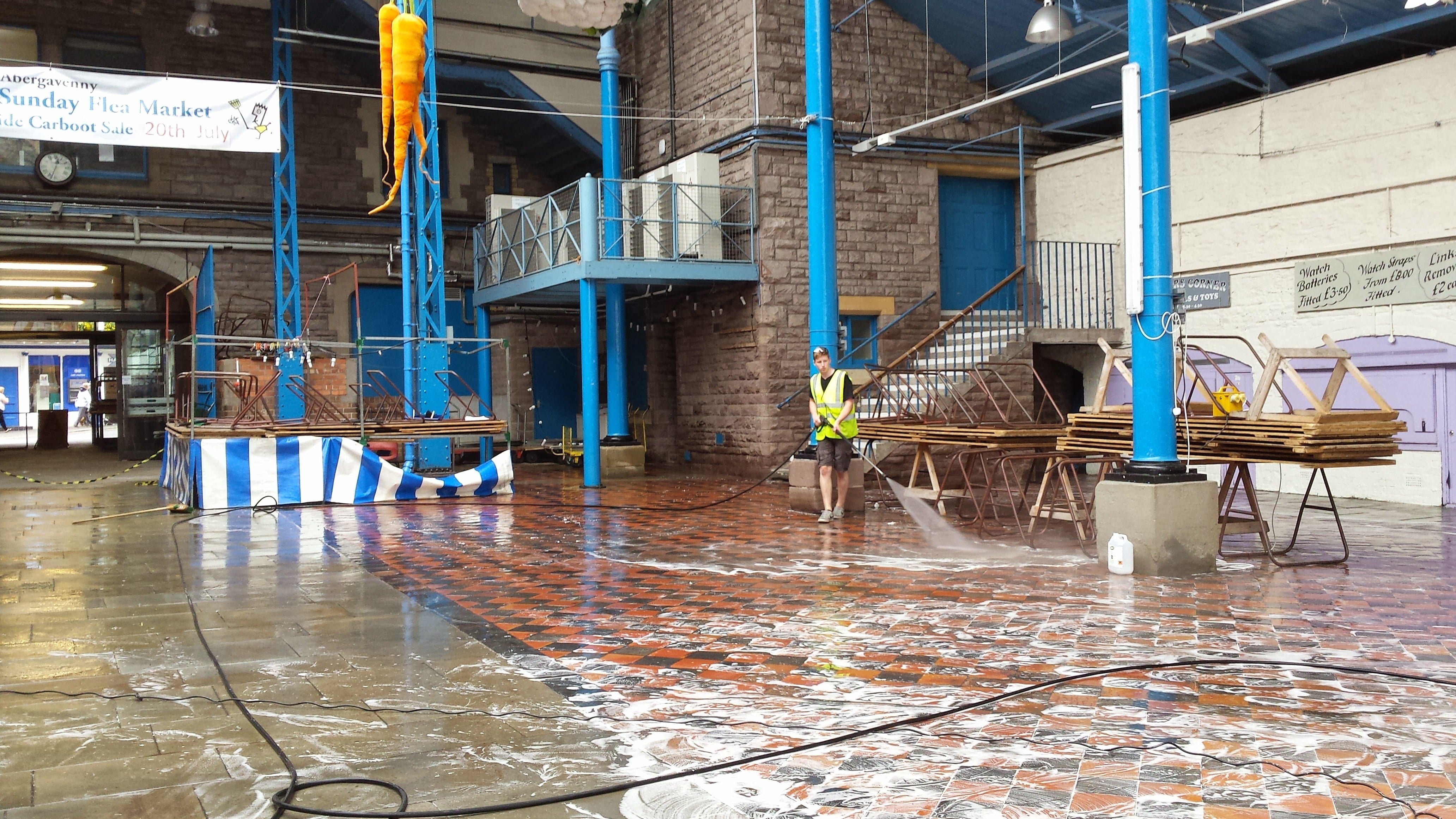 Commercial Building Maintenance & High Level Cleaning at Market Hall in Abergavenny