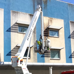 Render Building Facade Cleaning & Algae Removal Newport
