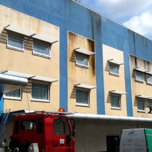 Render Building Facade Cleaning & Algae Removal Newport