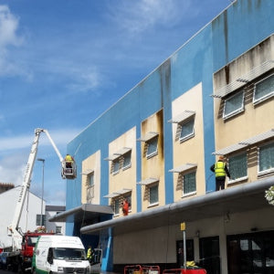 Render Building Facade Cleaning & Algae Removal Newport