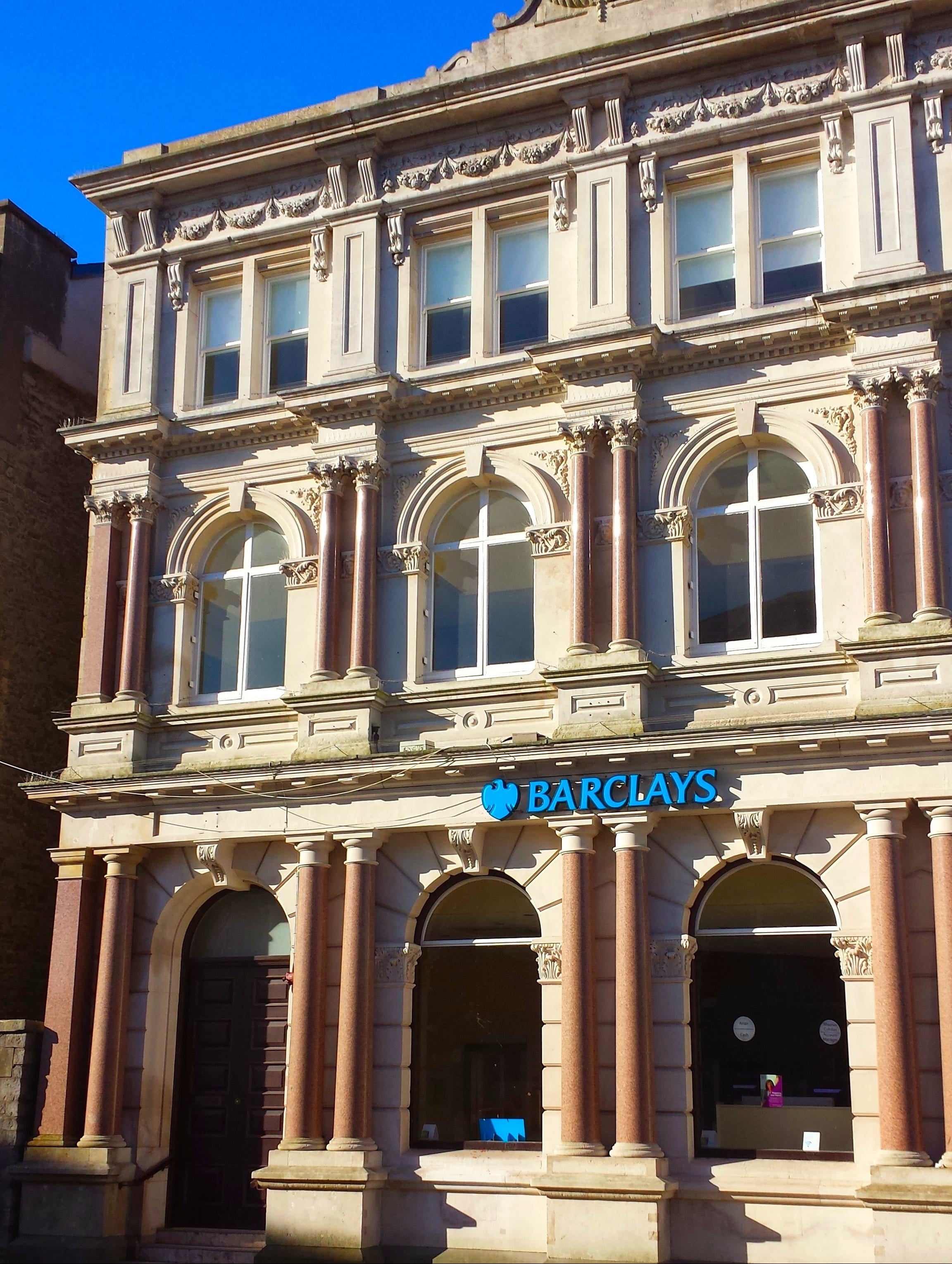 Portland Stone and Sandblast Cleaning at former Barclays Bank in Bridgend