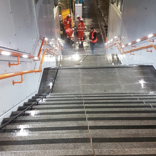 Industrial Steam Cleaning at West Hampstead in London for the Transport for London (Stairs - After)