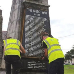 Monument Restoration Cleaning at War Memorial in Penrallt, North Wales