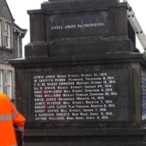 Monument Restoration Cleaning at War Memorial in Penrallt, North Wales
