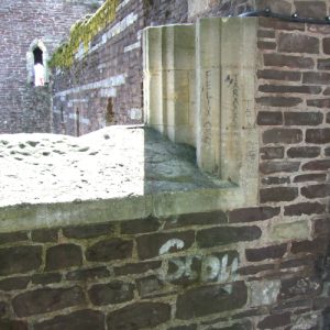 Newport Castle - Graffiti Removal Before