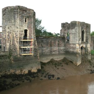 Newport Castle - Graffiti Removal Before